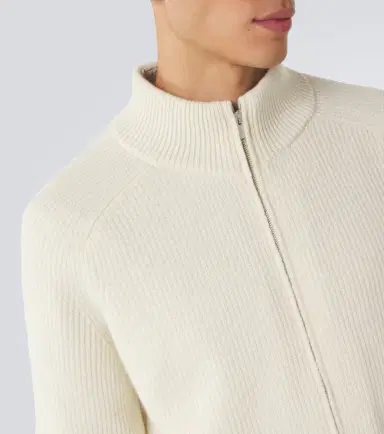 Lardini Ribbed-knit wool and cashmere zip-up cardigan | Thumbnail 6
