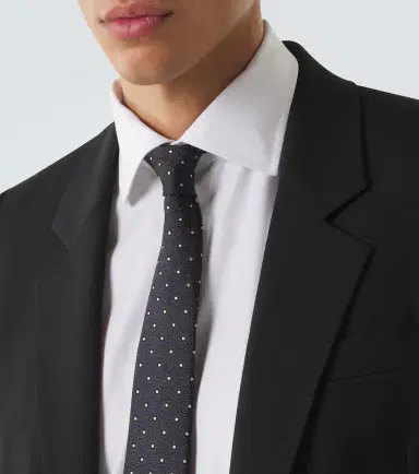Saint Laurent Polka-dot silk jacquard tie | Thumbnail 2 Saint Laurent Polka-dot silk jacquard tie | Thumbnail 2