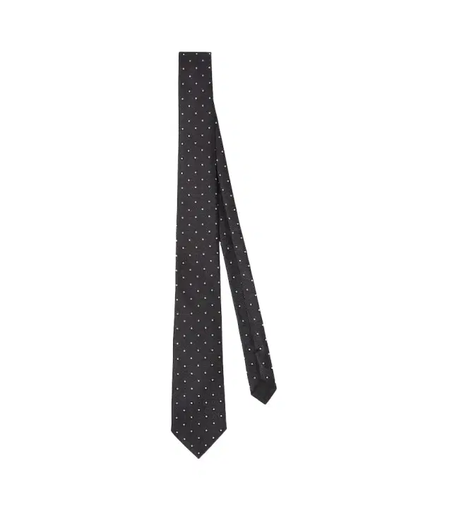 Saint Laurent Polka-dot silk jacquard tie