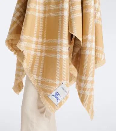 Burberry Check wool, silk, and cashmere cape | Thumbnail 2 Burberry Check wool, silk, and cashmere cape | Thumbnail 2