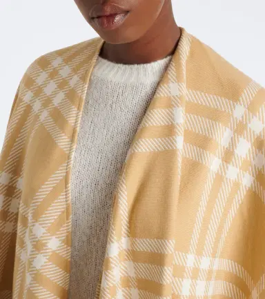 Burberry Check wool, silk, and cashmere cape | Thumbnail 4 Burberry Check wool, silk, and cashmere cape | Thumbnail 4