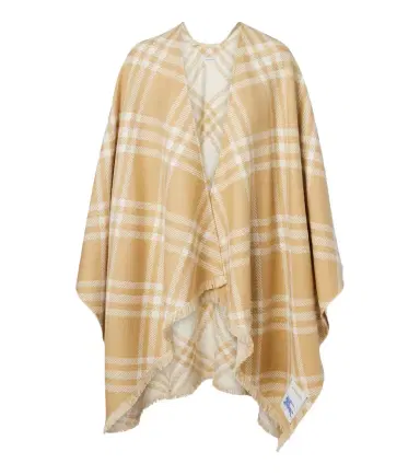 Burberry Check wool, silk, and cashmere cape | Thumbnail 1 Burberry Check wool, silk, and cashmere cape | Thumbnail 1