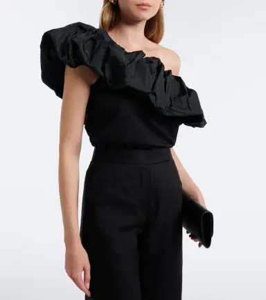 Max Mara Ruffled off-shoulder cotton top | Thumbnail 4