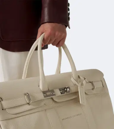 Brunello Cucinelli Logo leather duffel bag | Thumbnail 2