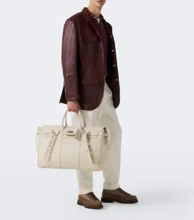 Brunello Cucinelli Logo leather duffel bag | Thumbnail 4