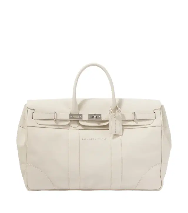 Brunello Cucinelli Logo leather duffel bag