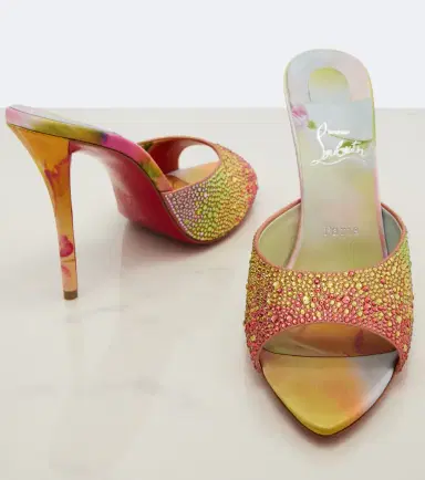 Christian Louboutin Miss Z embellished crêpe satin mules | Thumbnail 2 Christian Louboutin Miss Z embellished crêpe satin mules | Thumbnail 2