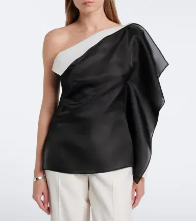 RÓHE Róhe Draped one-shoulder silk top | Thumbnail 2
