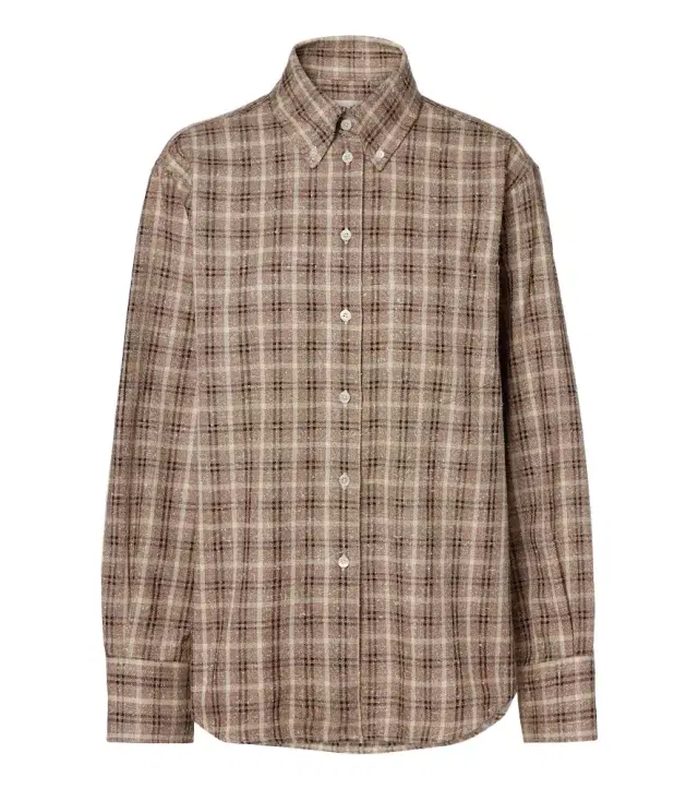 Róhe Checked bouclé cotton and silk-blend overshirt