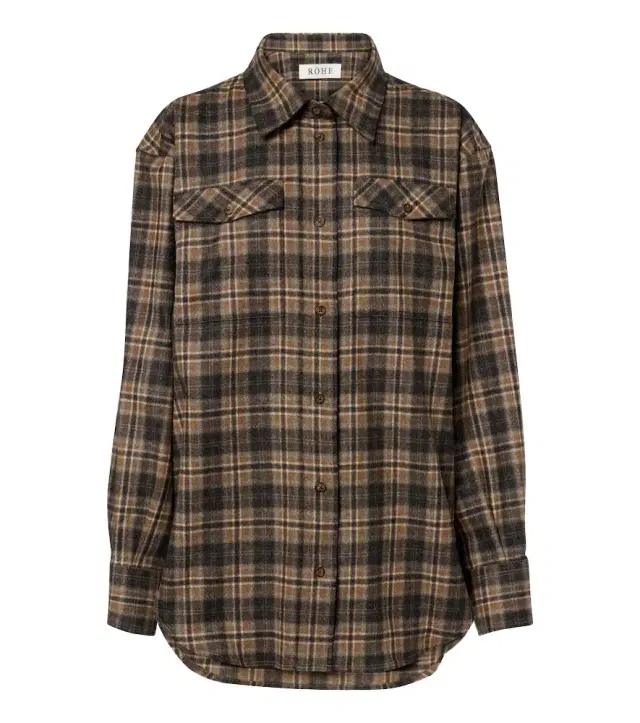 Róhe Checked wool-blend overshirt