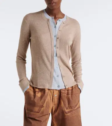 Acne Studios Layered silk and wool cardigan | Thumbnail 3