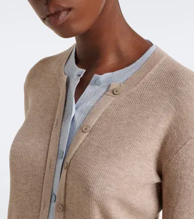 Acne Studios Layered silk and wool cardigan | Thumbnail 5