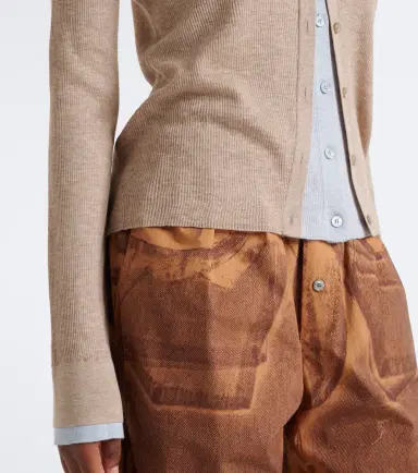 Acne Studios Layered silk and wool cardigan | Thumbnail 6