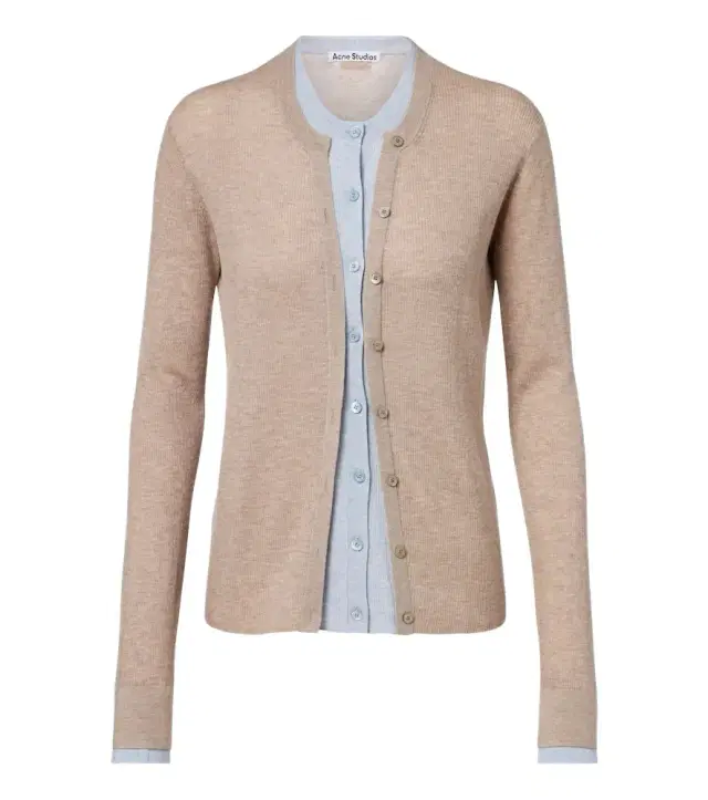 Layered silk and wool cardigan