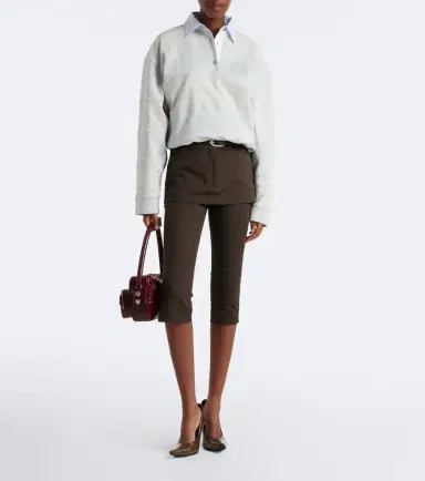 Acne Studios Layered cotton capri pants | Thumbnail 2 Acne Studios Layered cotton capri pants | Thumbnail 2