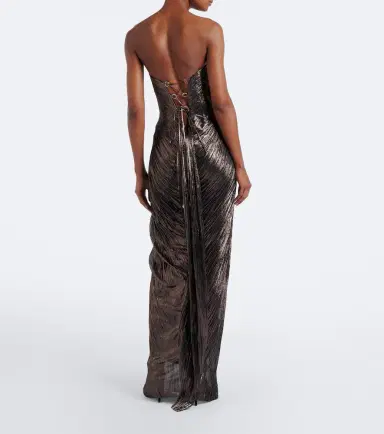 Maria Lucia Hohan Nadira silk bustier gown | Thumbnail 3
