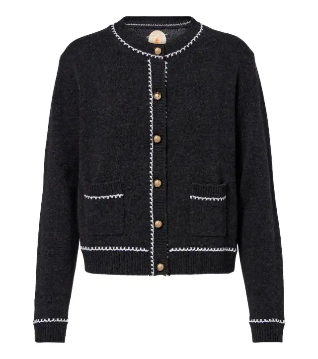 Virgin wool and cashmere cardigan