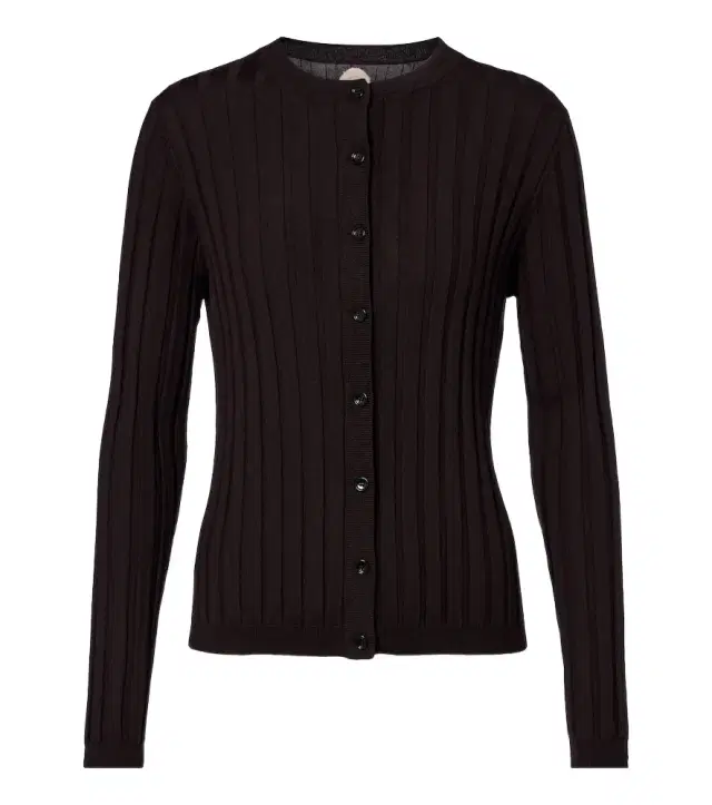 Ribbed-knit virgin wool cardigan