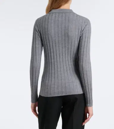 Jardin des Orangers Ribbed-knit virgin wool polo sweater | Thumbnail 4