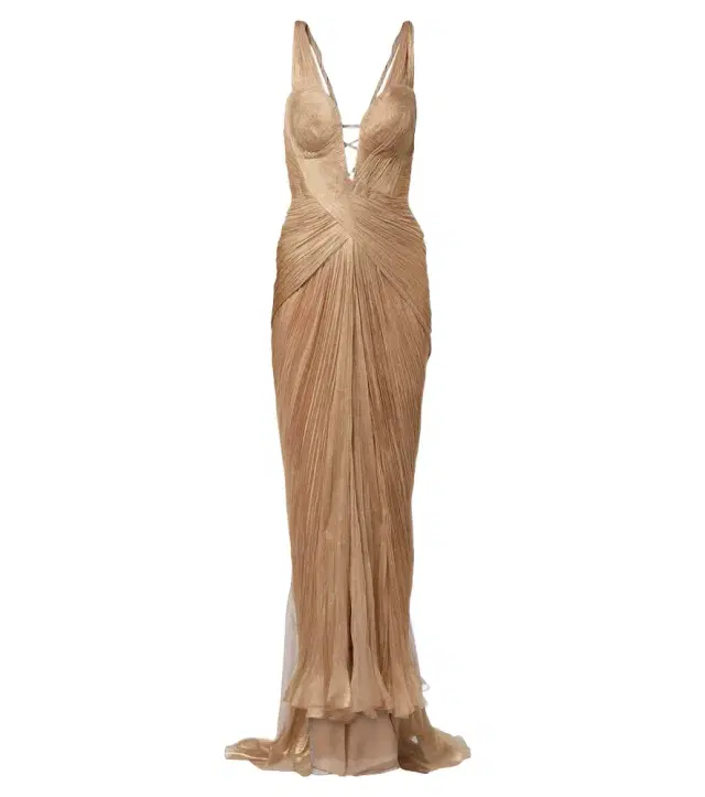 Corinna silk muslin bustier gown