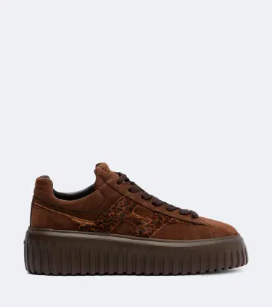 Hogan H645 fur-trimmed leather platform sneakers | Thumbnail 2