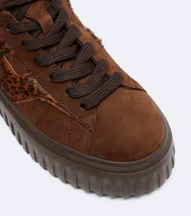 Hogan H645 fur-trimmed leather platform sneakers | Thumbnail 4