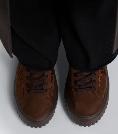 Hogan H645 fur-trimmed leather platform sneakers | Thumbnail 6