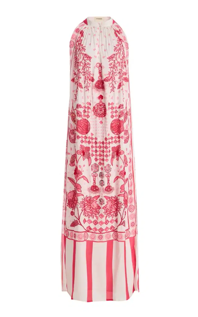 VERANDAH Exclusive Sundowner Hand-Beaded Crepe de Chine Maxi Dress