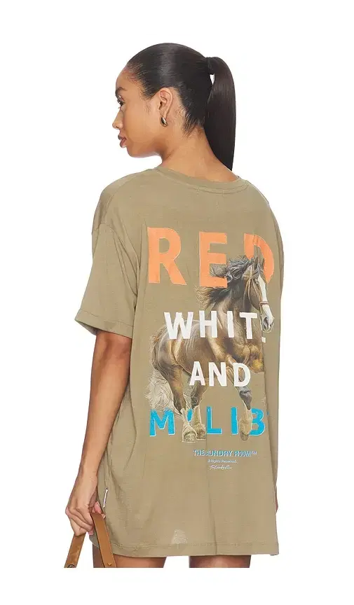 Red White And Malibu Oversized Tee