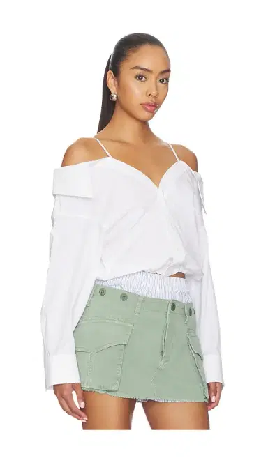 Alexander Wang Pre-styled Off Shoulder Top With Bra Straps | Thumbnail 2 Alexander Wang Pre-styled Off Shoulder Top With Bra Straps | Thumbnail 2