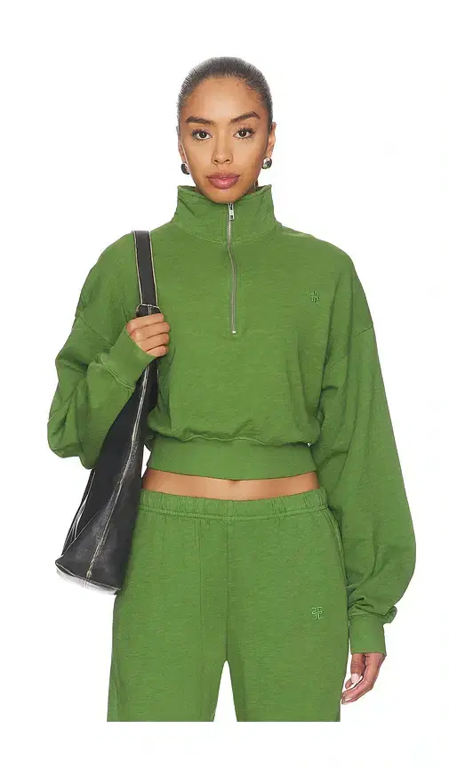 Cropped Half-zip Sweatshirt