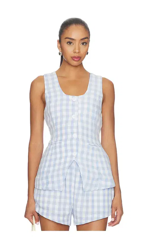 BLANKNYC Gingham Sleeveless Top