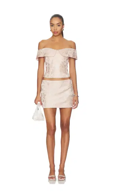 Milkwhite Brocade Corset Top | Thumbnail 4 Milkwhite Brocade Corset Top | Thumbnail 4