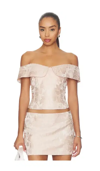 Milkwhite Brocade Corset Top | Thumbnail 1 Milkwhite Brocade Corset Top | Thumbnail 1