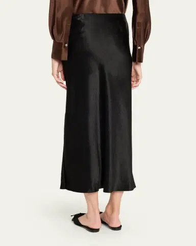 Vince Side-Slit Satin Slip Skirt | Thumbnail 3