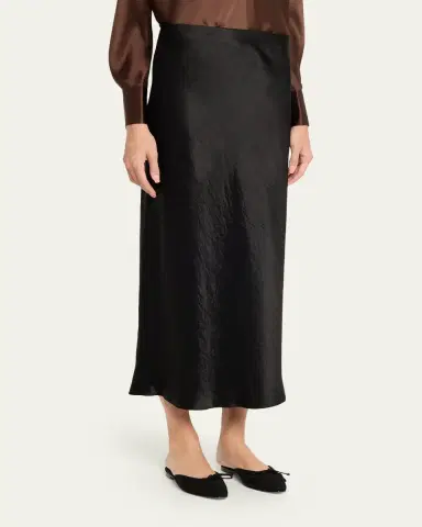 Vince Side-Slit Satin Slip Skirt | Thumbnail 4
