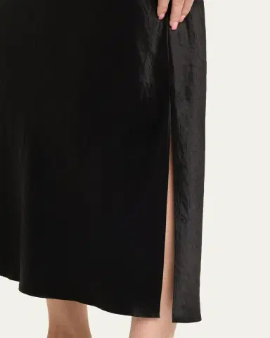 Vince Side-Slit Satin Slip Skirt | Thumbnail 5