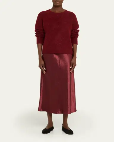 Vince Side-Slit Satin Slip Skirt | Thumbnail 6