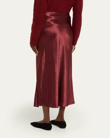 Vince Side-Slit Satin Slip Skirt | Thumbnail 7