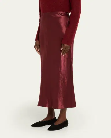 Vince Side-Slit Satin Slip Skirt | Thumbnail 8