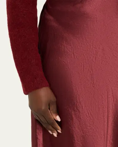Vince Side-Slit Satin Slip Skirt | Thumbnail 9