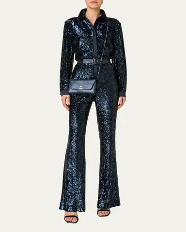 Akris Anouk Lizard-Print Clutch Bag w/ Chain | Thumbnail 4