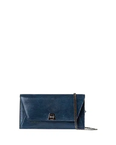 Akris Anouk Lizard-Print Clutch Bag w/ Chain | Thumbnail 1