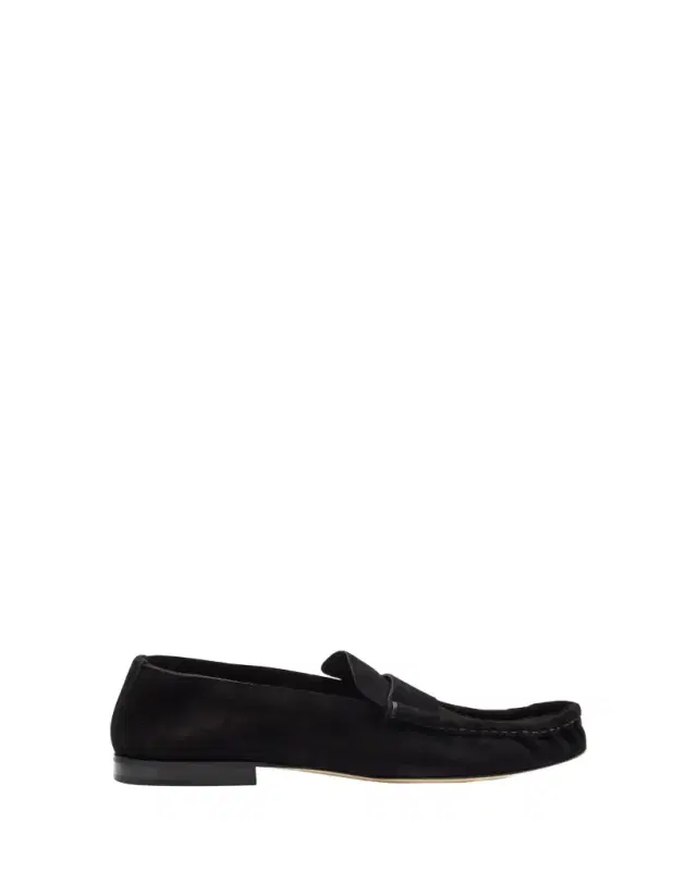 THE ROW Calf Suede Slip-On Loafers