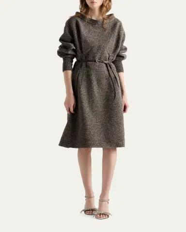 Prada Seamed High-Neck Wool Sweater Dress | Thumbnail 2 Prada Seamed High-Neck Wool Sweater Dress | Thumbnail 2