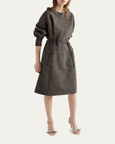 Prada Seamed High-Neck Wool Sweater Dress | Thumbnail 4 Prada Seamed High-Neck Wool Sweater Dress | Thumbnail 4