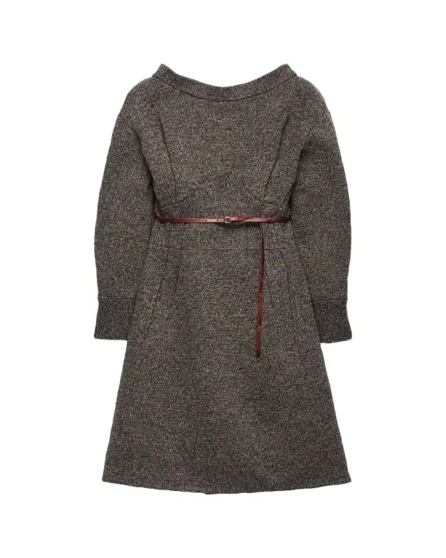 Prada Seamed High-Neck Wool Sweater Dress