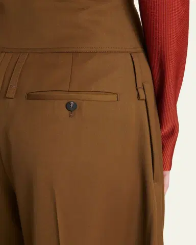 Ferragamo Pleated Wool-Cashmere Barrel-Leg Trousers | Thumbnail 5 Ferragamo Pleated Wool-Cashmere Barrel-Leg Trousers | Thumbnail 5