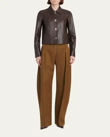 Ferragamo Nubuck Leather Gancini Single-Breasted Jacket | Thumbnail 2