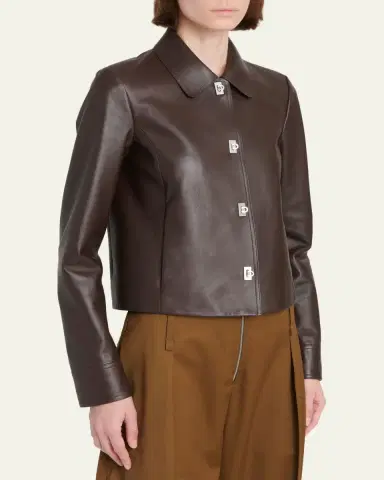 Ferragamo Nubuck Leather Gancini Single-Breasted Jacket | Thumbnail 4